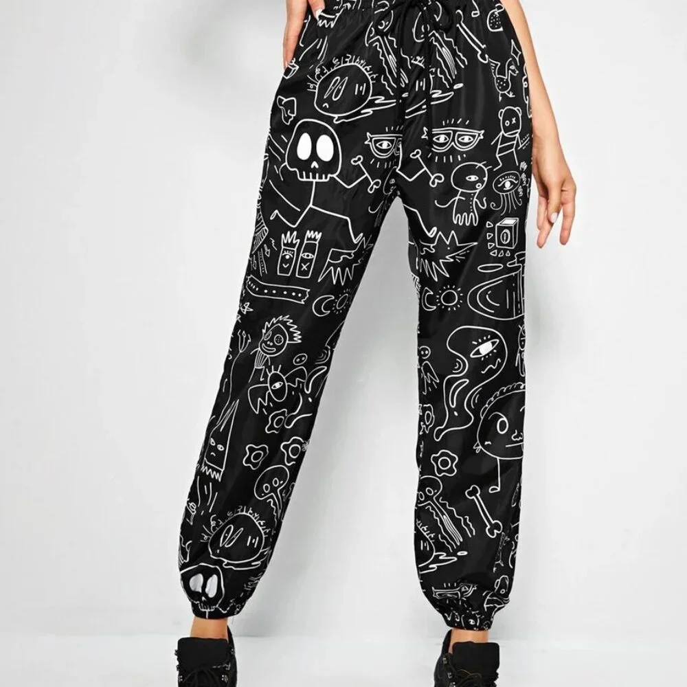 Shein Unity Allover Cartoon Graphic Wind Pants